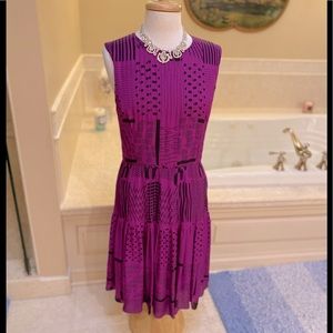 Oscar De La Renta Violet and Black Gorgous Sleeveless Silk Dress 10